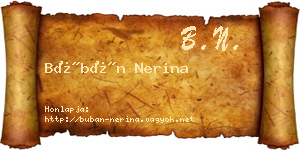 Búbán Nerina névjegykártya